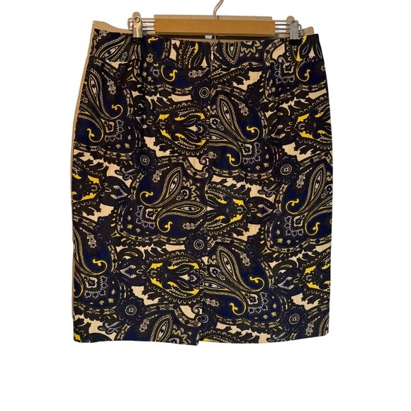 Ann Taylor Paisley Pencil Skirt Size 12  100% Cotton Shell & Polyester Lining - Picture 11 of 12